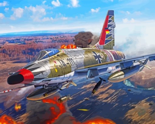 NA F100 Super Sabre Paint By Numbers