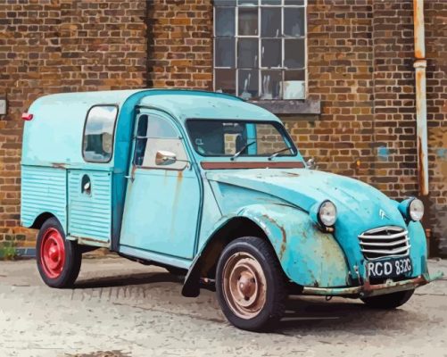 Old Rusty Citroen 2cv Car Paint By Numbers