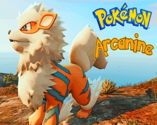 Pokemon Anime Arcanine Paint By Numbers