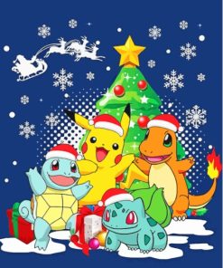 Pokemon Christmas Characters Paint By Numbers