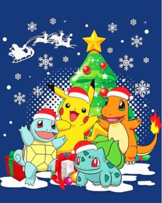 Pokemon Christmas Characters Paint By Numbers