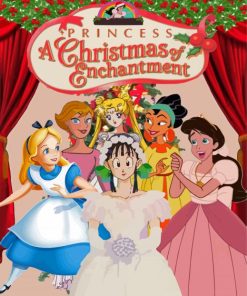 Princesses Christmas Poster Paint By Numbers