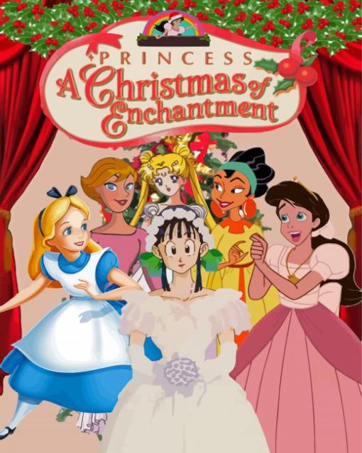 Princesses Christmas Poster Paint By Numbers