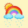 Rainbow Rain Cartoon Paint By Numbers