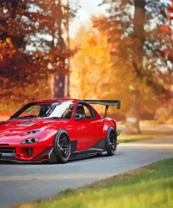 Red Mazda Rx7 Sport Car Paint By Numbers