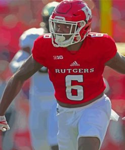 Rutgers Scarlet Knights American Football Player Paint By Numbers