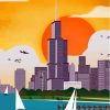 Sears Tower Chicago City Poster Paint By Numbers