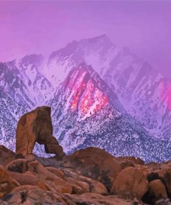 Snowy Lone Pine Peak Paint By Numbers