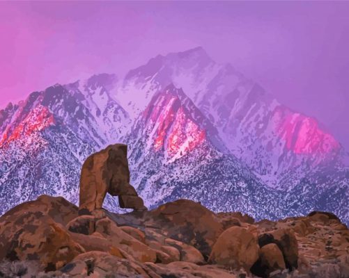 Snowy Lone Pine Peak Paint By Numbers