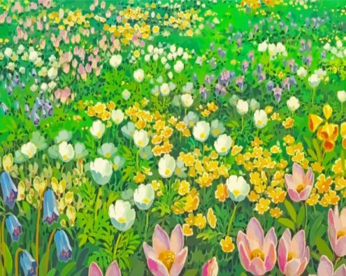 Studio Ghibli Floral Art Paint By Numbers