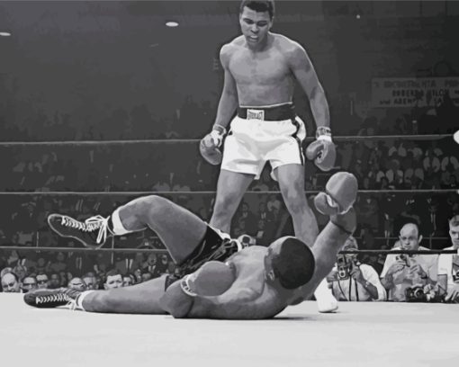 The Boxer Cassius Clay Vs Sonny Liston Paint By Numbers