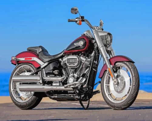 The Harley Fat Boy Motorcycle Paint By Numbers