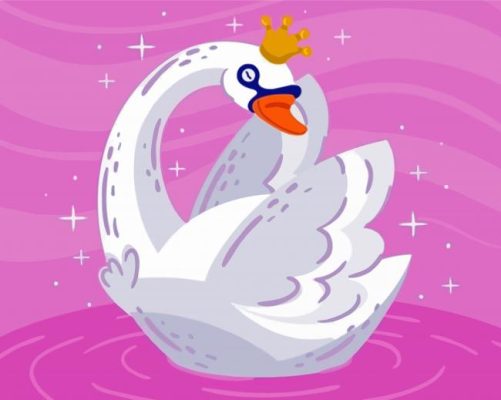 The Princesse Swan With Crown Paint By Numbers