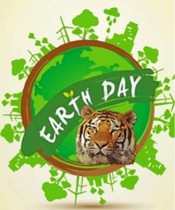 Tiger Earth Day Paint By Numbers