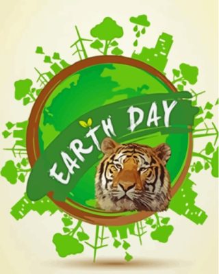 Tiger Earth Day Paint By Numbers