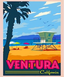 Venture City California Poster Paint By Numbers