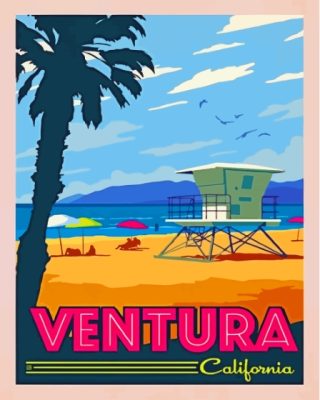 Venture City California Poster Paint By Numbers