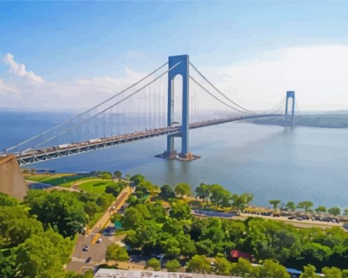 Verrazzano Narrows Bridge View Paint By Numbers