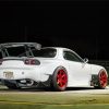 White Mazda Rx7 Car Back Paint By Numbers