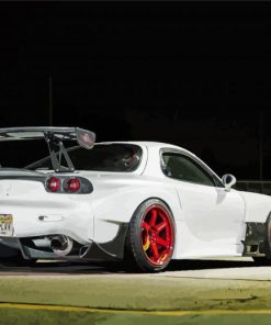 White Mazda Rx7 Car Back Paint By Numbers