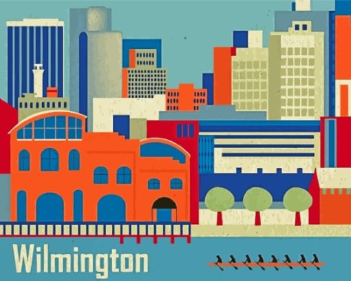 Wilmington Delaware Poster Art Paint By Numbers