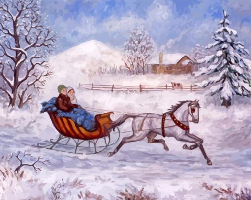 Winter Sleigh Paint By Numbers