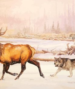 Wolves And Elk Paint By Numbers