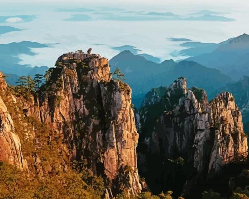 Yellow Mountain Huangshan China Paint By Numbers