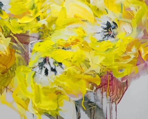 Yellow Flower Abstract Paint By Numbers