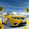 Yellow Saab Car Paint By Numbers