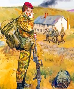 Aesthetic British Soldier Smoking Paint By Numbers