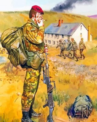 Aesthetic British Soldier Smoking Paint By Numbers