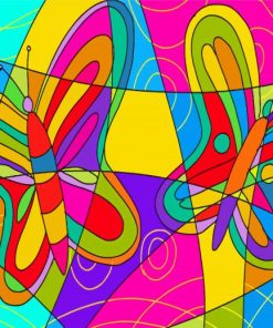 Aesthetic Cubist Butterflly Paint By Numbers