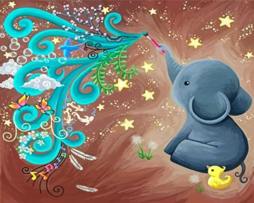 Aesthetic Elephant Baby Painting Paint By Numbers