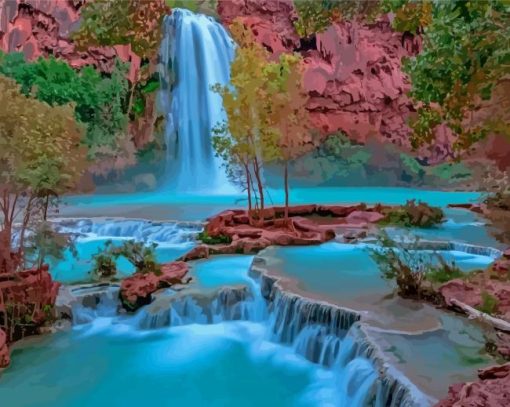 Aesthetic Grand Canyon Waterfall Paint By Numbers