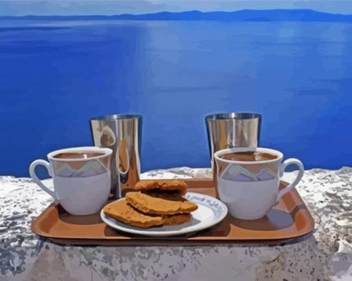 Aesthetic Greece Coffee Paint By Numbers