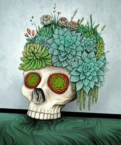 Aesthetic Plant Skull Paint By Numbers