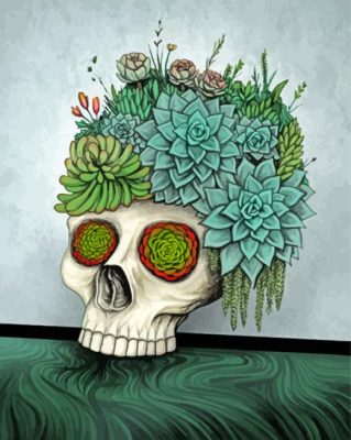 Aesthetic Plant Skull Paint By Numbers