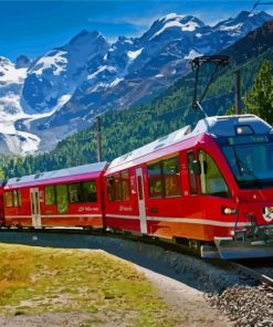 Aesthetic Swiss Train Paint By Numbers