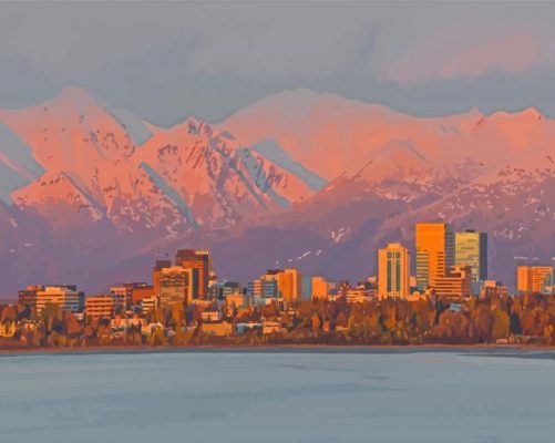 Anchorage Skyline One Paint By Numbers