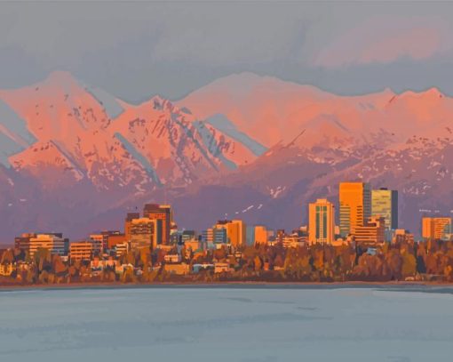 Anchorage Skyline One Paint By Numbers