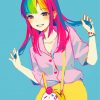 Anime Girl Rainbow Paint By Numbers