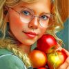 Apple Girl With Glasses Paint By Numbers