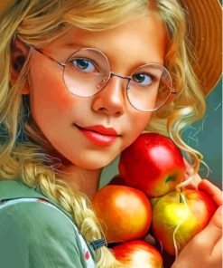 Apple Girl With Glasses Paint By Numbers