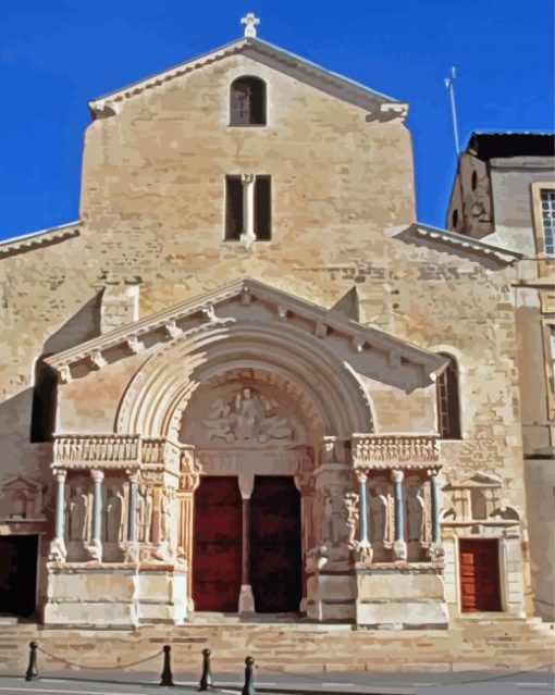 Arles Cathedral Building Paint By Numbers