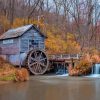 Autumn Water Mill Paint By Numbers