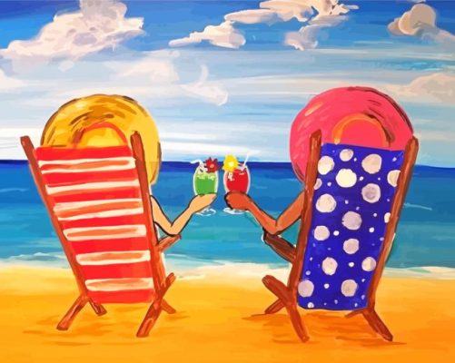 Besties At The Beach Paint By Numbers