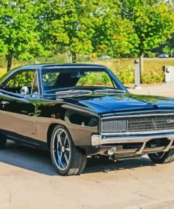 Black 1968 Dodge Charger Paint By Numbers