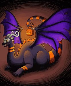 Black Halloween Dragon Paint By Numbers