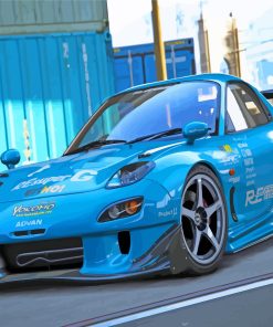 Blue Mazda Rx7 Paint By Numbers